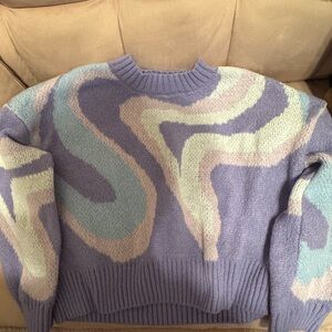 Pastel Abstract Patterned Women's Sweater